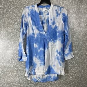 Skylar + Madison Women's Boho Chic Blue Tie Dye Tunic Top - Size Small - Artsy